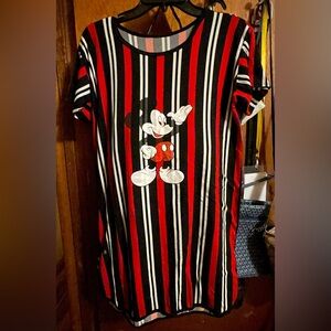 Striped Mickey Mouse T-Shirt Dress